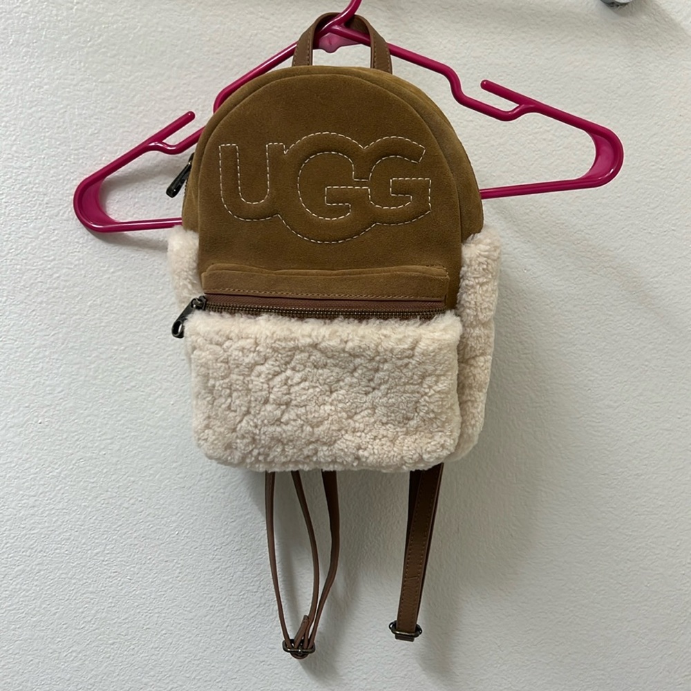 Ugg Sheepskin and Leather Mini Backpack